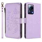 For Xiaomi 13 Lite / Civi 2 Butterfly Love Flower Multi-card Zipper Wallet Leather Phone Case(Light Purple) - 2