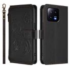 For Xiaomi 13 Butterfly Love Flower Multi-card Zipper Wallet Leather Phone Case(Black) - 2