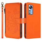 For Xiaomi 12 / Xiaomi 12X / Xiaomi 12S Butterfly Love Flower Multi-card Zipper Wallet Leather Phone Case(Orange) - 2