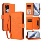 For Xiaomi 12T / 12T Pro / Redmi K50 Ultra Butterfly Love Flower Multi-card Zipper Wallet Leather Phone Case(Orange) - 1