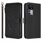 For Xiaomi 12T / 12T Pro / Redmi K50 Ultra Butterfly Love Flower Multi-card Zipper Wallet Leather Phone Case(Black) - 2