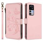 For Xiaomi 12T / 12T Pro / Redmi K50 Ultra Butterfly Love Flower Multi-card Zipper Wallet Leather Phone Case(Pink) - 2