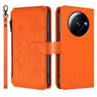 For Xiaomi 12S Ultra Butterfly Love Flower Multi-card Zipper Wallet Leather Phone Case(Orange) - 2