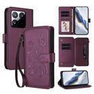 For Xiaomi 15T 5G Butterfly Love Flower Multi-card Zipper Wallet Leather Phone Case(Dark Purple) - 1