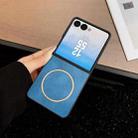 For Samsung Galaxy Z Flip5 Crazy Horse Texture MagSafe Phone Case(Blue) - 1