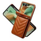 For Motorola Razr 60 / Razr 2025 Rhombic Folding Leather Phone Case with Long Lanyard(Brown) - 2