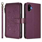For Samsung Galaxy M06 5G / F06 5G Butterfly Love Flower Multi-card Zipper Wallet Leather Phone Case(Dark Purple) - 2
