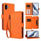 For Samsung Galaxy M06 5G / F06 5G Butterfly Love Flower Multi-card Zipper Wallet Leather Phone Case(Orange) - 1