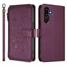 For Samsung Galaxy M16 5G / F16 5G Butterfly Love Flower Multi-card Zipper Wallet Leather Phone Case(Dark Purple) - 2