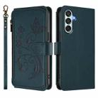 For Samsung Galaxy M34 5G / F34 5G Butterfly Love Flower Multi-card Zipper Wallet Leather Phone Case(Dark Green) - 2