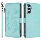 For Samsung Galaxy M34 5G / F34 5G Butterfly Love Flower Multi-card Zipper Wallet Leather Phone Case(Mint Green) - 2