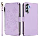 For Samsung Galaxy M35 5G Butterfly Love Flower Multi-card Zipper Wallet Leather Phone Case(Light Purple) - 2