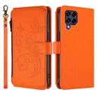 For Samsung Galaxy M53 5G Butterfly Love Flower Multi-card Zipper Wallet Leather Phone Case(Orange) - 2