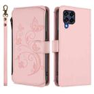 For Samsung Galaxy M53 5G Butterfly Love Flower Multi-card Zipper Wallet Leather Phone Case(Pink) - 2