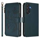 For Samsung Galaxy M54 5G / F54 5G Butterfly Love Flower Multi-card Zipper Wallet Leather Phone Case(Dark Green) - 2