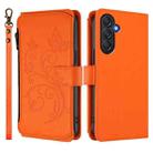 For Samsung Galaxy M55 / C55 Butterfly Love Flower Multi-card Zipper Wallet Leather Phone Case(Orange) - 2