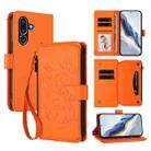 For Samsung Galaxy M56 5G Butterfly Love Flower Multi-card Zipper Wallet Leather Phone Case(Orange) - 1