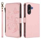 For Samsung Galaxy M56 5G Butterfly Love Flower Multi-card Zipper Wallet Leather Phone Case(Pink) - 2
