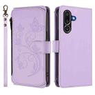 For Samsung Galaxy M56 5G Butterfly Love Flower Multi-card Zipper Wallet Leather Phone Case(Light Purple) - 2