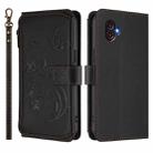 For Samsung Galaxy XCover6 Pro Butterfly Love Flower Multi-card Zipper Wallet Leather Phone Case(Black) - 2
