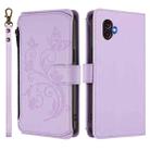 For Samsung Galaxy XCover6 Pro Butterfly Love Flower Multi-card Zipper Wallet Leather Phone Case(Light Purple) - 2
