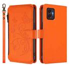 For Samsung Galaxy XCover7 Pro Butterfly Love Flower Multi-card Zipper Wallet Leather Phone Case(Orange) - 2