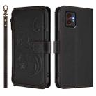 For Samsung Galaxy XCover7 Pro Butterfly Love Flower Multi-card Zipper Wallet Leather Phone Case(Black) - 2