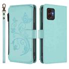 For Samsung Galaxy XCover7 Pro Butterfly Love Flower Multi-card Zipper Wallet Leather Phone Case(Mint Green) - 2