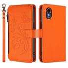 For Samsung Galaxy XCover7 5G Butterfly Love Flower Multi-card Zipper Wallet Leather Phone Case(Orange) - 2