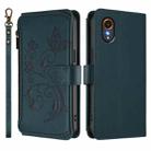 For Samsung Galaxy XCover7 5G Butterfly Love Flower Multi-card Zipper Wallet Leather Phone Case(Dark Green) - 2