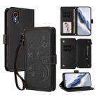 For Samsung Galaxy XCover7 5G Butterfly Love Flower Multi-card Zipper Wallet Leather Phone Case(Black) - 1