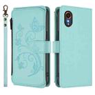 For Samsung Galaxy XCover7 5G Butterfly Love Flower Multi-card Zipper Wallet Leather Phone Case(Mint Green) - 2