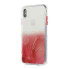 For iPhone X / XS Marble Pattern Glittery Powder Shockproof TPU Case with Detachable Buttons(Red) - 1