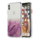 For iPhone XS Max Marble Pattern Glittery Powder Shockproof TPU Case with Detachable Buttons(Purple) - 1