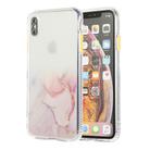 For iPhone XS Max Marble Pattern Glittery Powder Shockproof TPU Case with Detachable Buttons(Pink) - 1