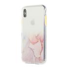 For iPhone XS Max Marble Pattern Glittery Powder Shockproof TPU Case with Detachable Buttons(Pink) - 2