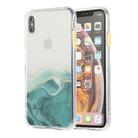 For iPhone XS Max Marble Pattern Glittery Powder Shockproof TPU Case with Detachable Buttons(Green) - 1