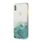 For iPhone XS Max Marble Pattern Glittery Powder Shockproof TPU Case with Detachable Buttons(Green) - 2