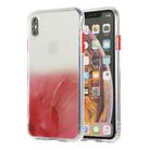 For iPhone XS Max Marble Pattern Glittery Powder Shockproof TPU Case with Detachable Buttons(Red) - 1