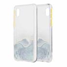 For Samsung Galaxy A01 Core Marble Pattern Glittery Powder Shockproof TPU Case with Detachable Buttons(Green) - 1