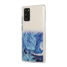 For Samsung Galaxy Note 20 Marble Pattern Glittery Powder Shockproof TPU Case with Detachable Buttons(Blue) - 2