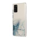 For Samsung Galaxy Note 20 Marble Pattern Glittery Powder Shockproof TPU Case with Detachable Buttons(Baby Blue) - 2