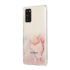 For Samsung Galaxy Note 20 Marble Pattern Glittery Powder Shockproof TPU Case with Detachable Buttons(Pink) - 2
