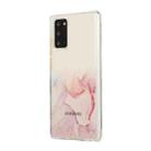 For Samsung Galaxy Note 20 Marble Pattern Glittery Powder Shockproof TPU Case with Detachable Buttons(Pink) - 2