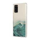 For Samsung Galaxy Note 20 Marble Pattern Glittery Powder Shockproof TPU Case with Detachable Buttons(Green) - 1