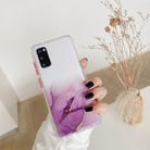 For Samsung Galaxy S20 Marble Pattern Glittery Powder Shockproof TPU Case with Detachable Buttons(Purple) - 2