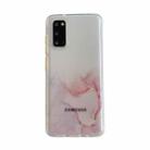 For Samsung Galaxy S20 Marble Pattern Glittery Powder Shockproof TPU Case with Detachable Buttons(Pink) - 1