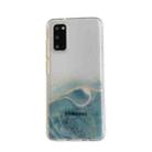 For Samsung Galaxy S20 Marble Pattern Glittery Powder Shockproof TPU Case with Detachable Buttons(Green) - 1