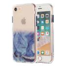 For iPhone SE 2022 / SE 2020 / 8 / 7 Marble Pattern Glittery Powder Shockproof TPU Case with Detachable Buttons(Blue) - 1
