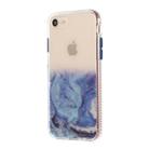 For iPhone SE 2022 / SE 2020 / 8 / 7 Marble Pattern Glittery Powder Shockproof TPU Case with Detachable Buttons(Blue) - 1